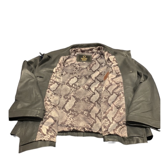 Misuri Firenze Soft Italian Grey Leather Jacket Vintage  Size 52 - Picture 4 of 12